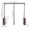 Closet Rod Closet Mounted Rod Wall Mounted Hanging Rod 35-47 Inch Adjustable